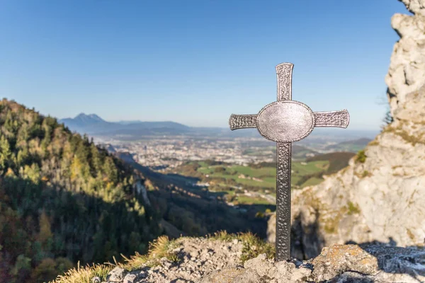 Montagna Con Vista Sulla Croce — Foto Stock