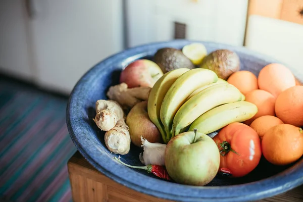 Frutas Verduras Plato Cocina —  Fotos de Stock