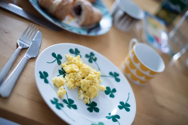 Omelete Carne Prato Para Café Manhã — Fotografia de Stock