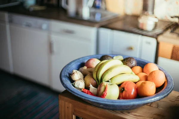 Frutas Verduras Plato Cocina —  Fotos de Stock