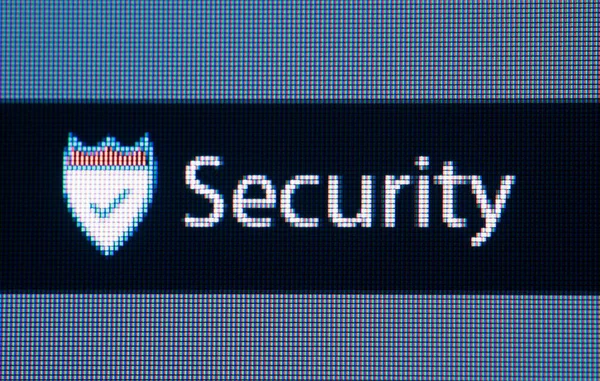 Security sign on background,close up