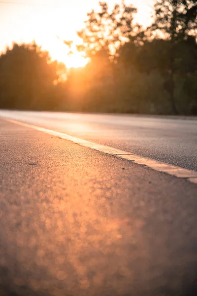 Nahaufnahme Leere Asphaltstraße — Stockfoto