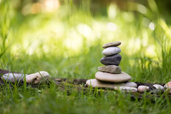 Close Stone Cairn Metaphor Balance Spirituality Relaxation — Stock Photo, Image