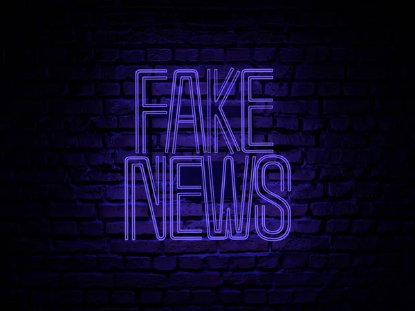 Fake News Leuchtreklame Farbe - Illustration Computer gerendert - Illustration — Stockfoto