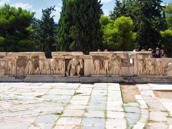Detalhe das Ruínas do Teatro Dionísio no centro de Atenas — Fotografia de Stock