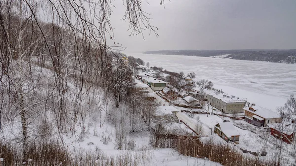 Oude Russische Stad Van Pljos Rechtenvrije Stockafbeeldingen