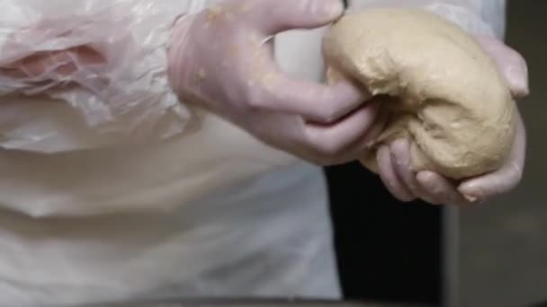Hnějte Těsto Tvorba Chleba — Stock video