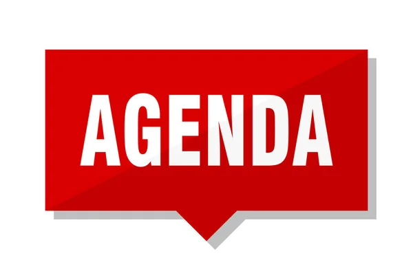 Agenda Cartellino Rosso Quadrato — Vettoriale Stock