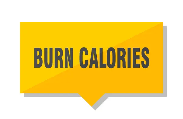 Burn Calories Yellow Square Price Tag — Stock Vector
