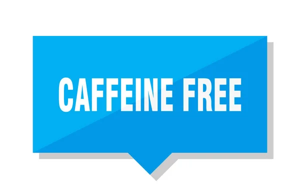 Kafein Ücretsiz Mavi Kare Fiyat Etiketi — Stok Vektör