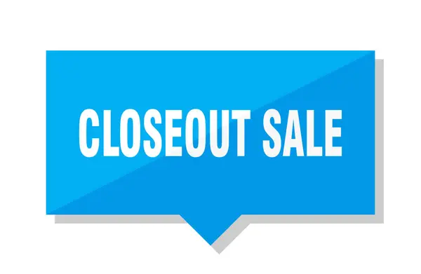 Closeout Sale Blue Square Price Tag — Stock Vector