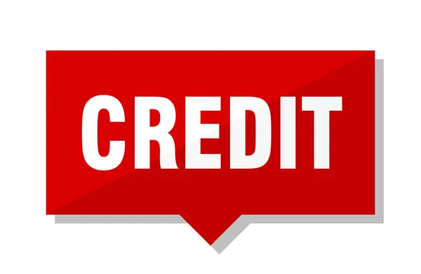 Rode Plein Prijskaartje Krediet — Stockvector