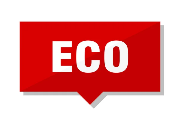 Eco Rot Quadratisch Preisschild — Stockvektor