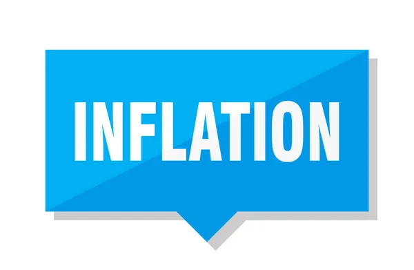 インフレの青い正方形の値札 — ストックベクタ