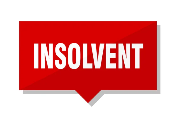 Insolvent Red Square Price Tag — Stock Vector