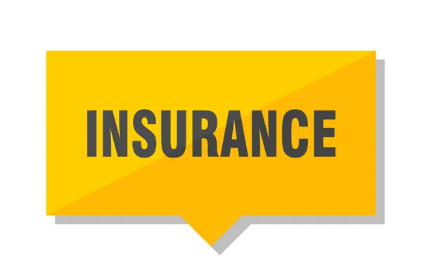 Insurance Yellow Square Price Tag — Stock Vector