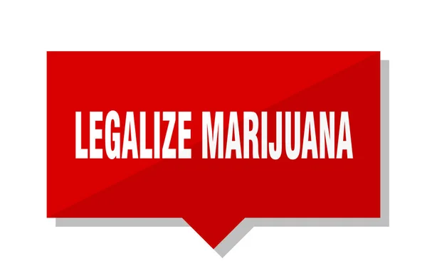 Légaliser Marijuana Rouge Carré Prix Étiquette — Image vectorielle