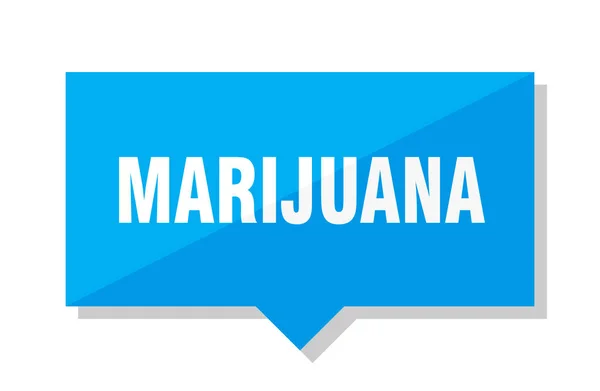 Marijuana Blue Square Price Tag — Stock Vector