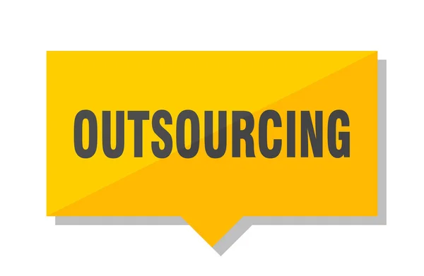 Outsourcing Yellow Square Price Tag — Stock Vector