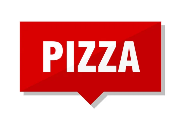 Pizza Rossa Cartellino Del Prezzo Quadrato — Vettoriale Stock