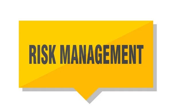 Risk Management Yellow Square Price Tag — Stock Vector
