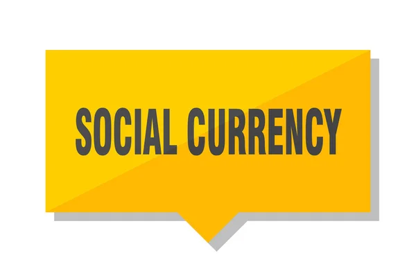 Social Currency Yellow Square Price Tag — Stock Vector