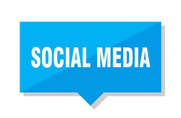 Sociale Media Blauwe Vierkante Prijskaartje — Stockvector