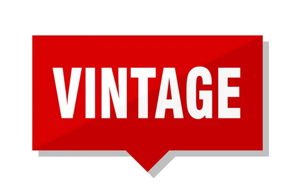 Vintage Tag Cena Czerwony Kwadrat — Wektor stockowy