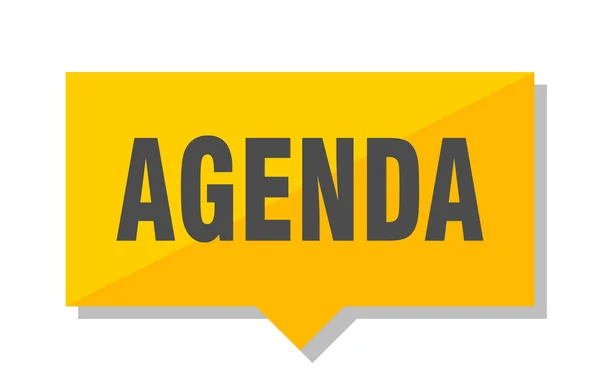 Agenda Cartellino Giallo Quadrato — Vettoriale Stock