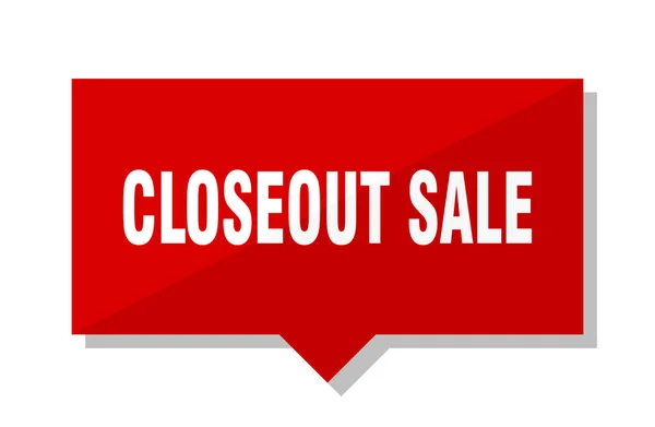 Closeout Sale Red Square Price Tag — Stock Vector