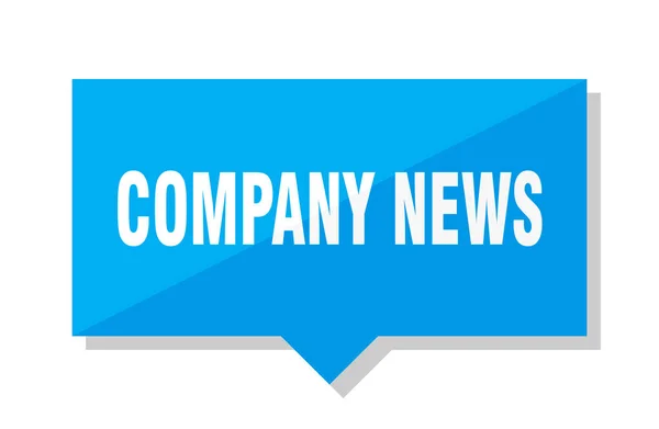 Company News Blue Square Price Tag — Stock Vector