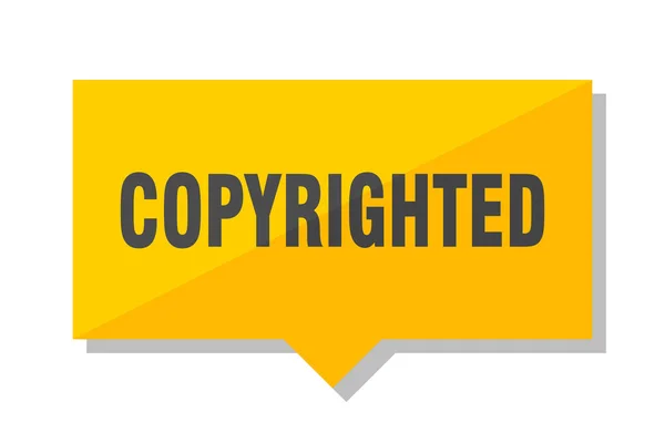 Copyrighted Yellow Square Price Tag — Stock Vector