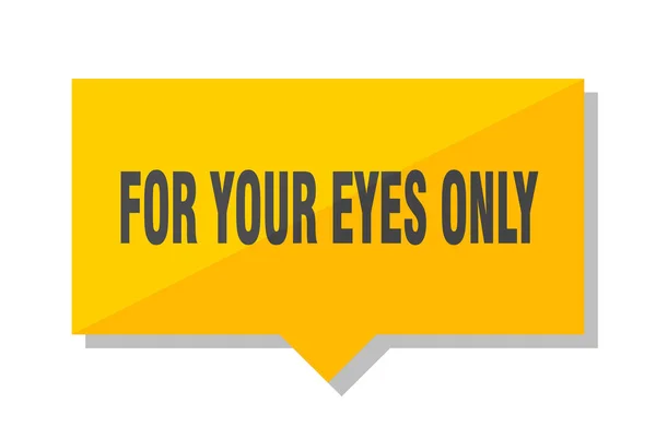 Your Eyes Only Yellow Square Price Tag — Stock Vector