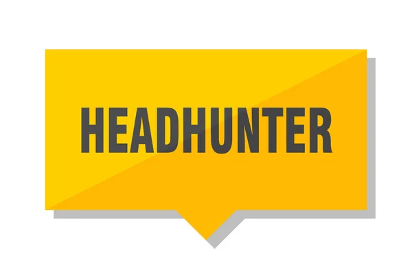 Headhunter Jaune Carré Prix Étiquette — Image vectorielle