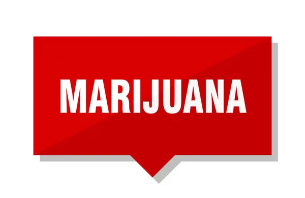 Marijuana Red Square Cartellino Del Prezzo — Vettoriale Stock