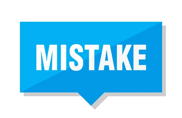 Mistake Blue Square Price Tag — Stock Vector