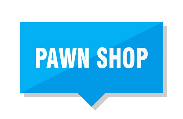 Pawn Shop Blue Square Price Tag — Stock Vector