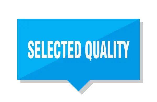 Ausgewählte Qualität Blaues Quadrat Preisschild — Stockvektor