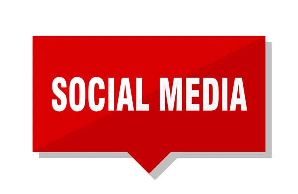 Social Media Rotes Quadrat Preisschild — Stockvektor