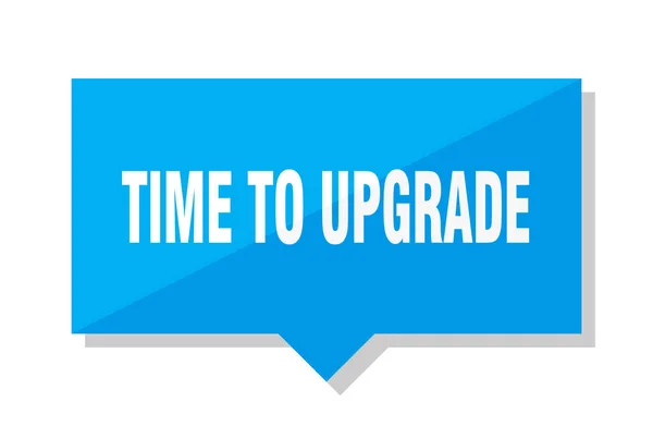 Time Upgrade Blue Square Price Tag — Stock Vector