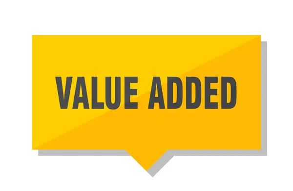Valor Acrescentado Preço Quadrado Amarelo — Vetor de Stock