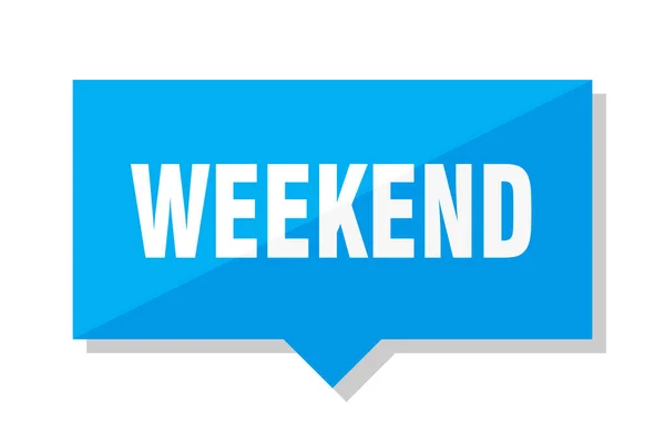 Weekend Niebieski Kwadrat Cena Tag — Wektor stockowy