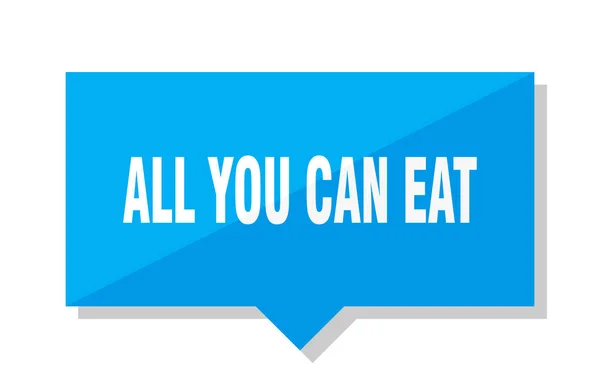 Todo Que Puedes Comer Azul Cuadrado Precio Etiqueta — Vector de stock