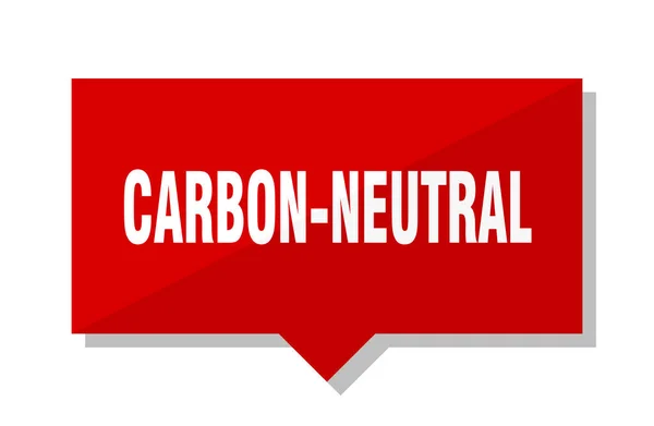 Carbon Neutral Red Square Cartellino Del Prezzo — Vettoriale Stock