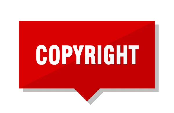 Copyright Red Square Price Tag — Stock Vector