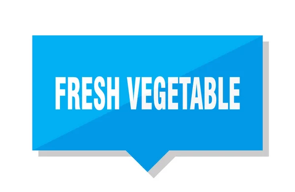 新鮮な野菜青い正方形値札 — ストックベクタ