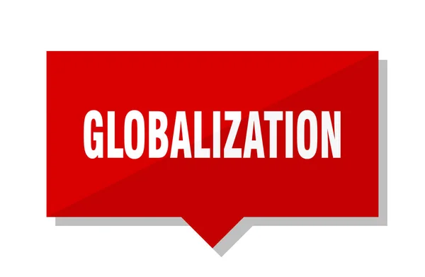 Küreselleşme Kırmızı Kare Fiyat Etiketi — Stok Vektör