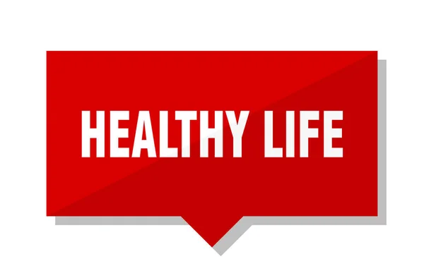 Gesundes Leben Rotes Quadrat Preisschild — Stockvektor