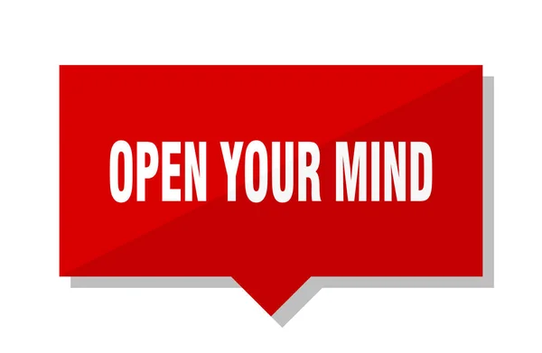Open Your Mind Red Square Preisschild — Stockvektor