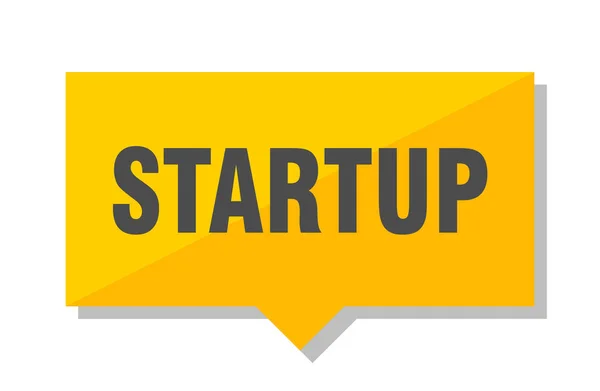 Startup Gelb Quadratisch Preisschild — Stockvektor